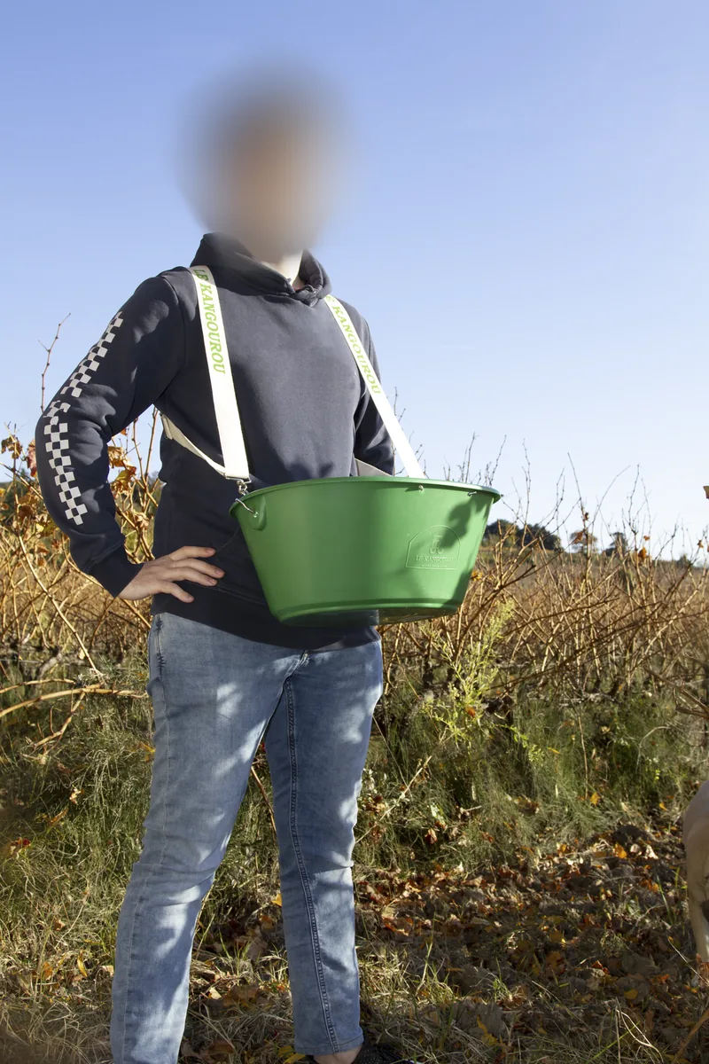 Panier de récolte K3 porté à la hanche au harnais, récolte en extérieur