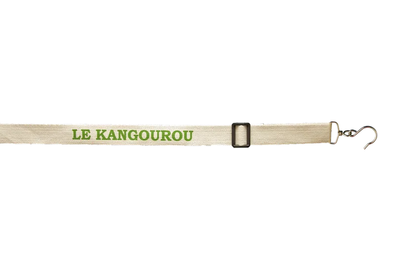 Sangle de portage LEKANGOUROU K7 en coton blanc réglable, avec crochets tournants